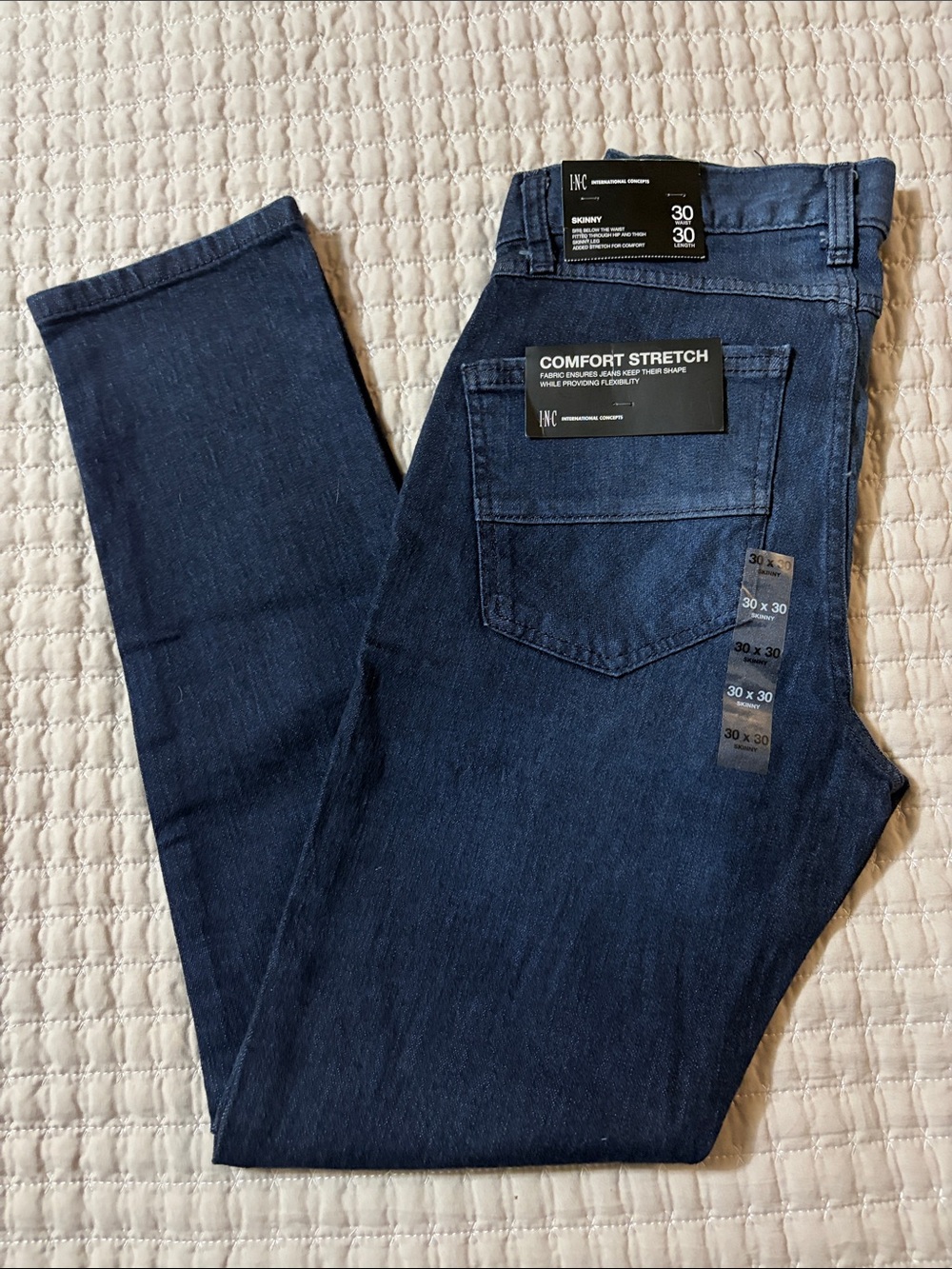 INC International Concepts Men's Skinny Jeans in Dark Blue Wash
